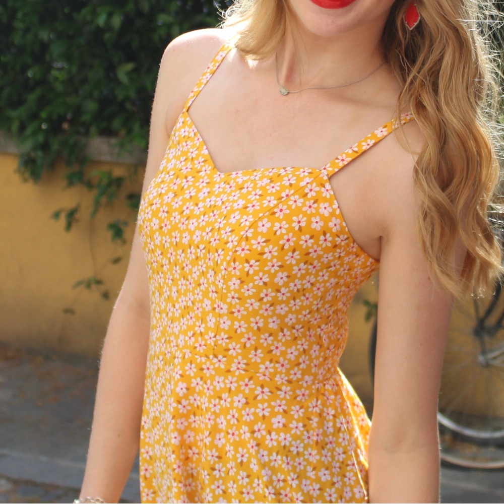 Old Navy Yellow Floral Dress